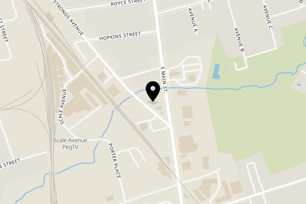Map showing the location of Bueno Burrito on 136 Strongs Avenue in Rutland